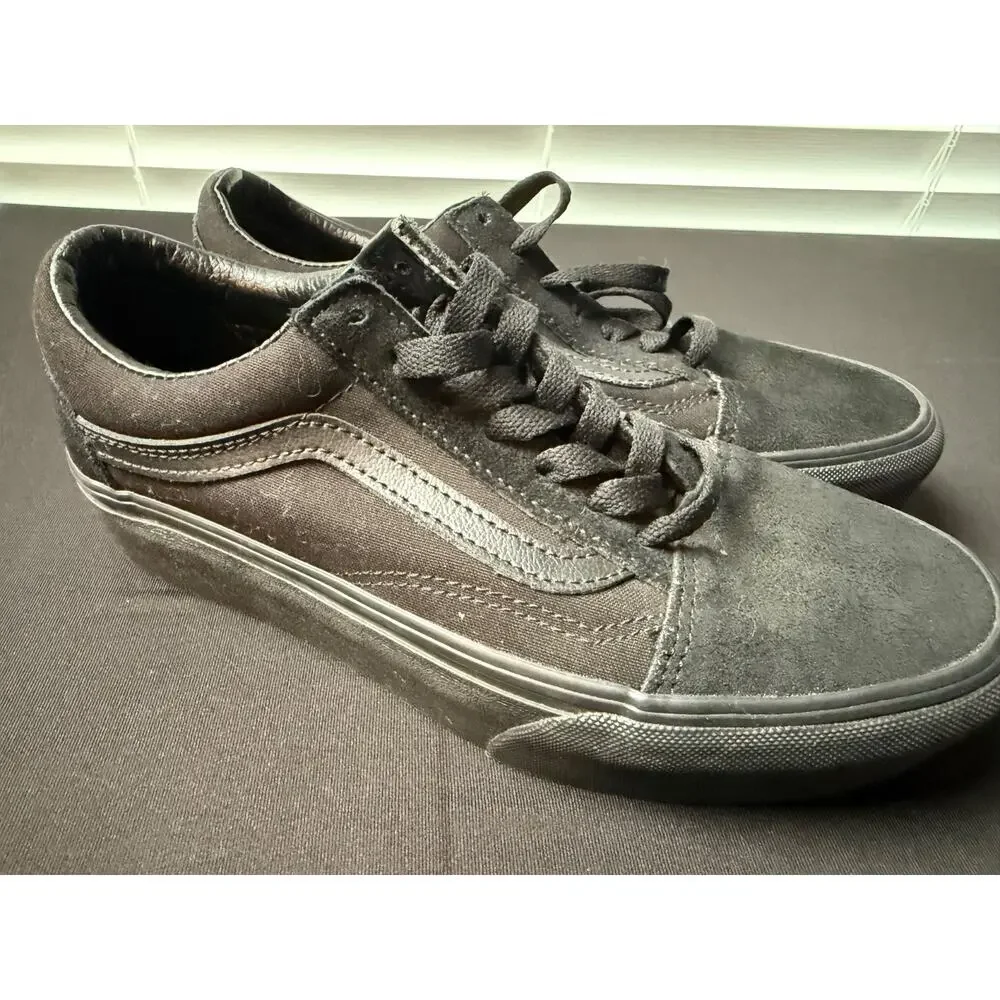 Vans Old Skool Platform Black Triple Black Women's Size 7.5 Men's 6 Sneakers